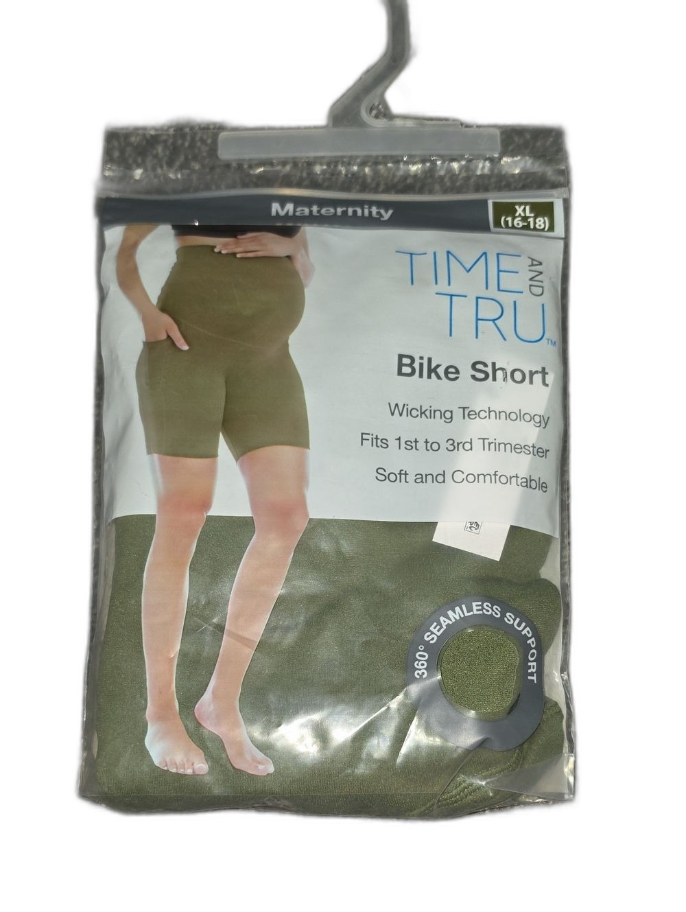 Time and Tru Olive Green Maternity Bike Shorts